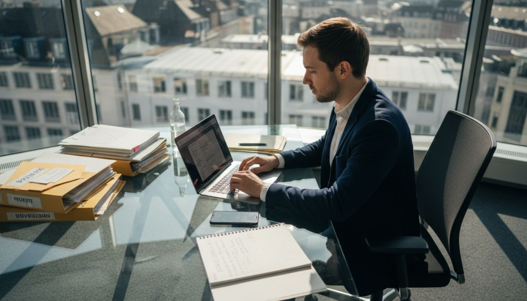 Ein SaaS-Gründer entwickelt eine Strategie für die aktive Kundengewinnung.