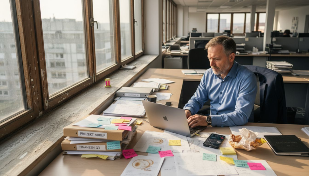 Geschäftsmann verfasst eine E-Mail zur Kontaktaufnahme mit potenziellen Geschäftspartnern.